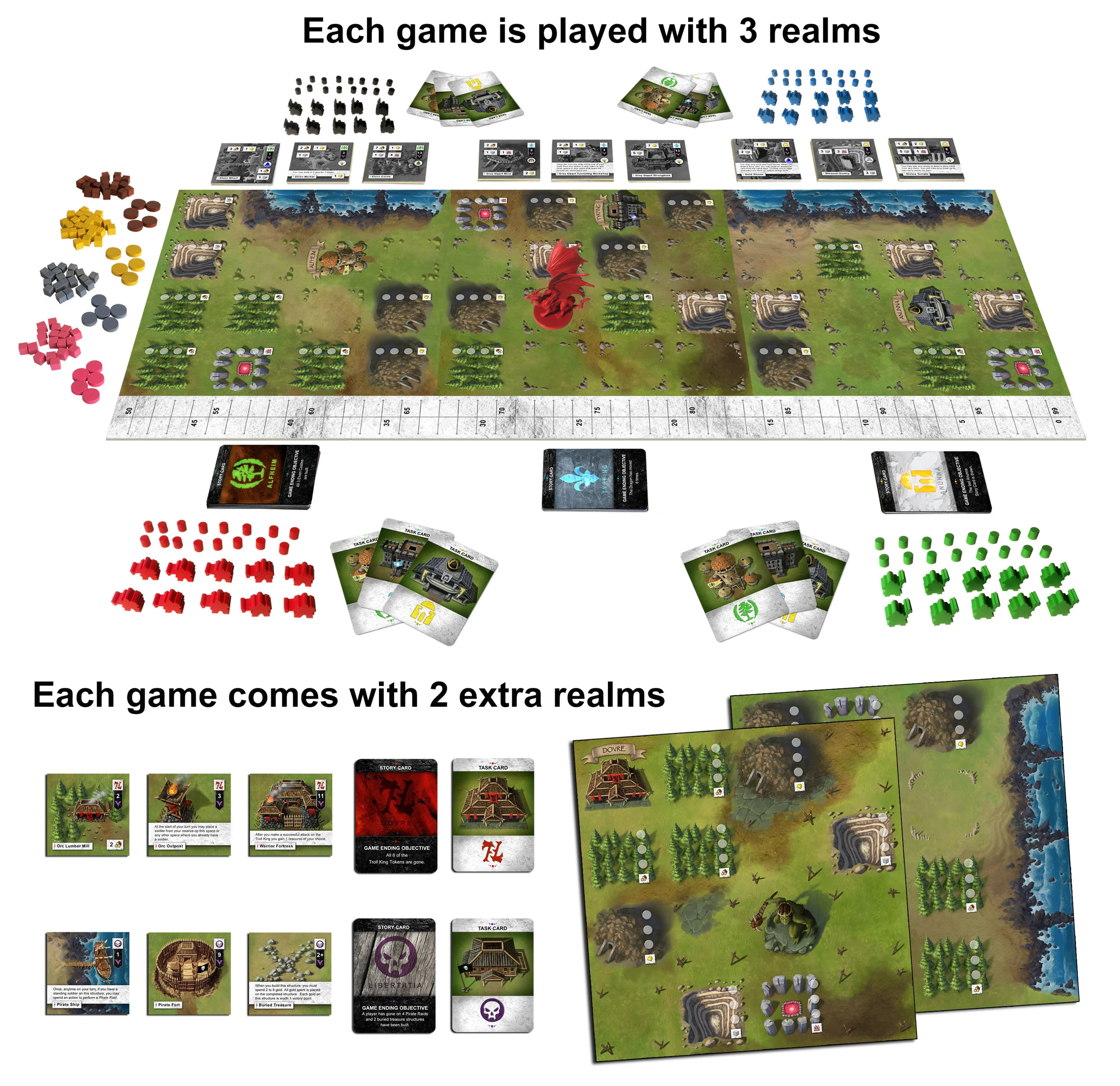 Shifting Realms ボードゲーム Shifting Realms — Soaring Rhino